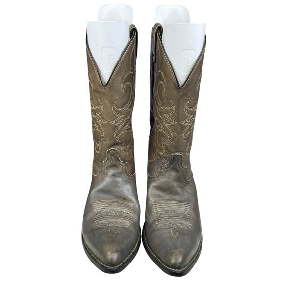 Vintage Acme Men\'s Green Grey Marbled Western Cowboy Boot Size US 10 D